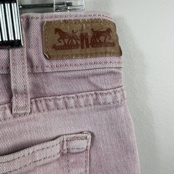 Levis 501 Mauve Pink Jean Denim Shorts Size 12 Frayed Hem - Picture 7 of 14